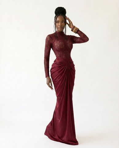 Divine Sheer Ruched Maxi Set