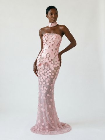 Rosewater Sequin Gown