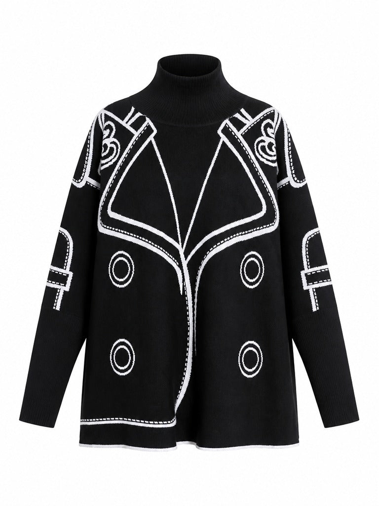 Audacious Printed Knitted Pullover