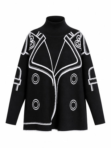 Audacious Printed Knitted Pullover