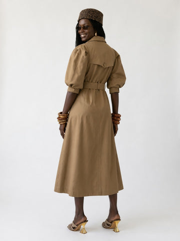 Audacious Puff Sleeve Belted Coat