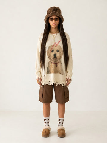 Audacious Ripped Knit Pullover