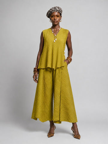 Elegant Pleated Loose Two-Piece Set