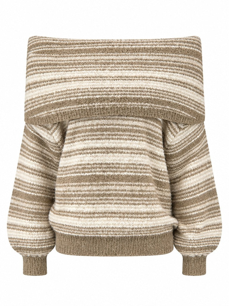 Confident Striped Knit Pullover Sweater