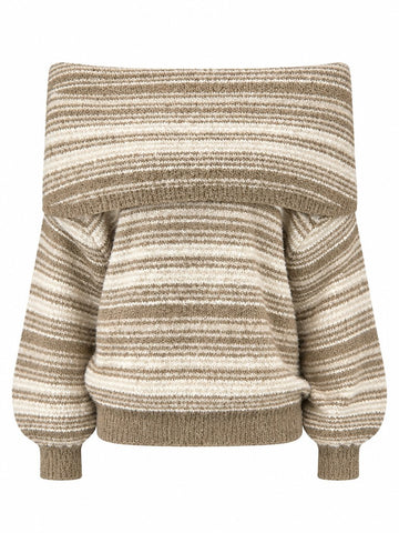 Confident Striped Knit Pullover Sweater
