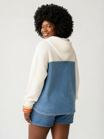 Adventurous Patchwork Hooded Cardigan