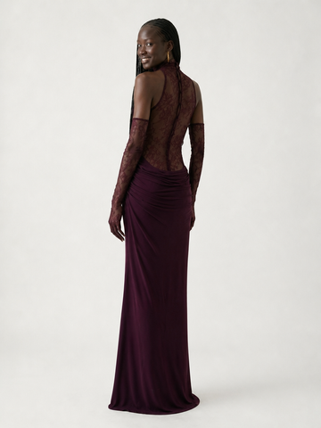 Luminous Lace Patchwork Maxi Dress