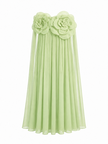 Radiant Organza Pleated Maxi Dress