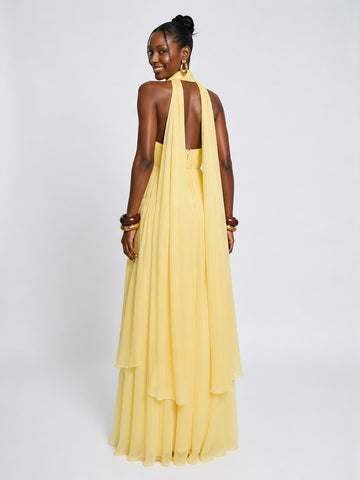 Radiant Flowing Halter Maxi Dress