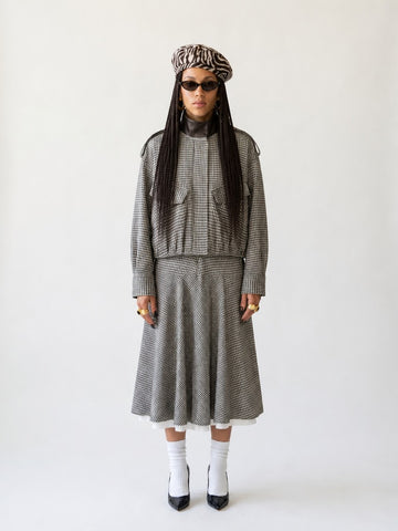 Sovereign Checked Zipper Skirt Set