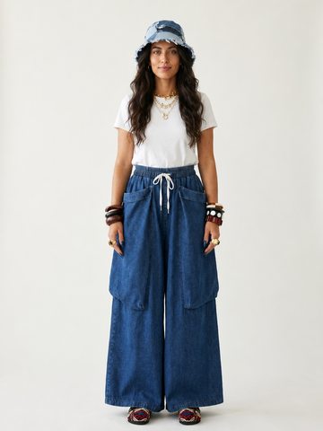 Grounded Wide Leg Denim Jeans