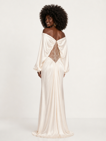Elegant Lace Spliced Maxi Dress
