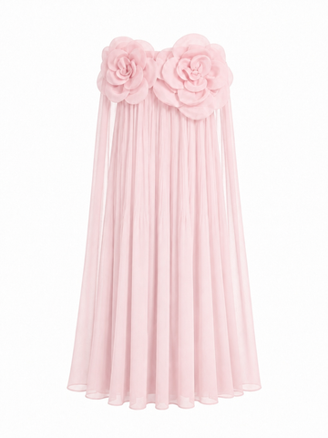 Radiant Organza Pleated Maxi Dress