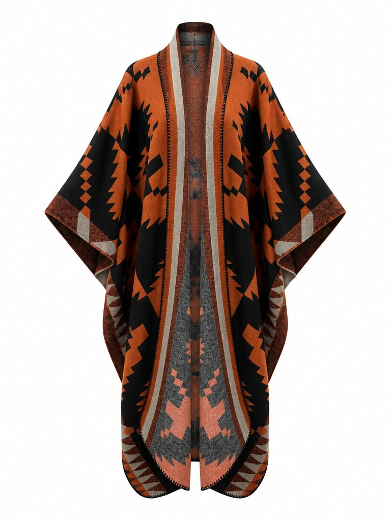 Wanderlust Geometric Hooded Kaftan