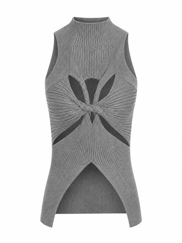 Audacious Ribbed Cutout Tank Top