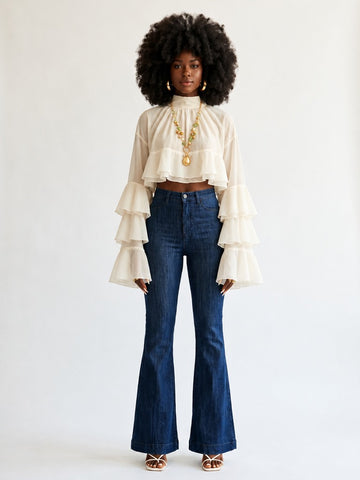 Ethereal Ruffled Chiffon Blouse