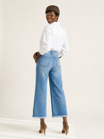 Free Spirit Frayed Wide Leg Jeans