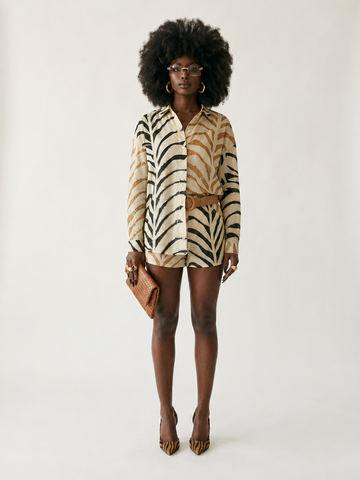 Vibrant Printed Woven Long Sleeve Shirt