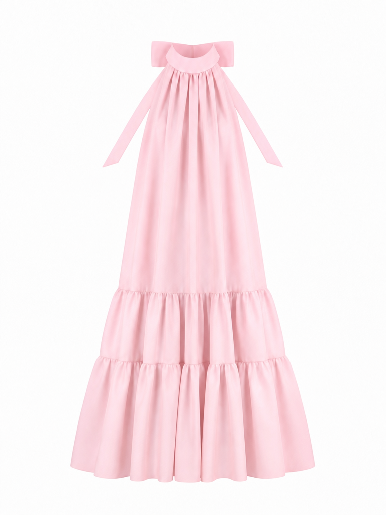 Radiant Halter Tiered Maxi Dress