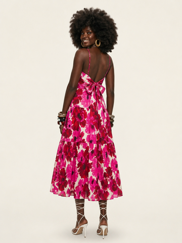 Vibrant Floral Tiered Cami Dress