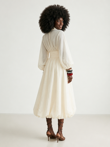 Divine Sheer Bubble Hem Dress