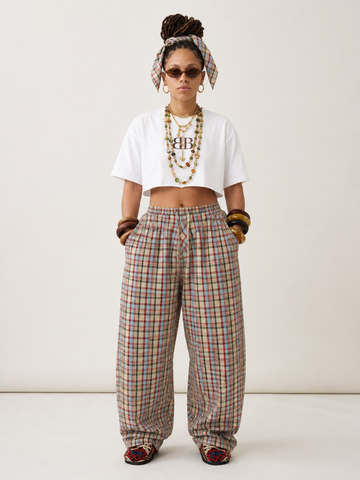 Free Spirit Plaid Wide-Leg Pants