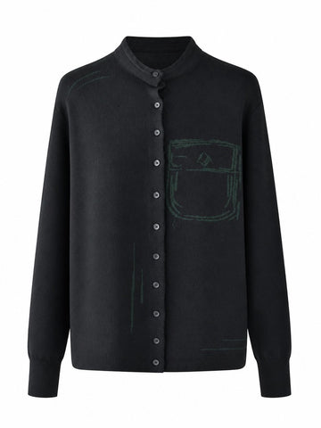Grounded Printed Knit Cardigan