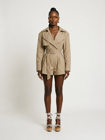 Audacious Lapel Short Jumpsuit