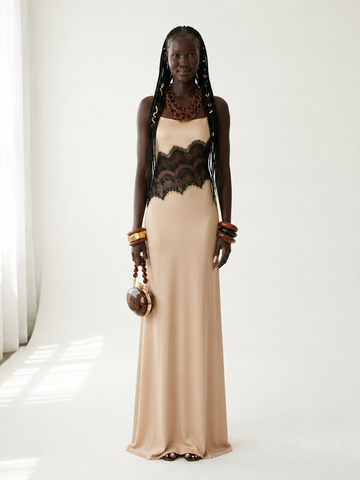 Elegant Lace Patchwork Maxi Dress