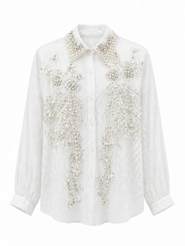 Radiant Pearl Embroidered Blouse