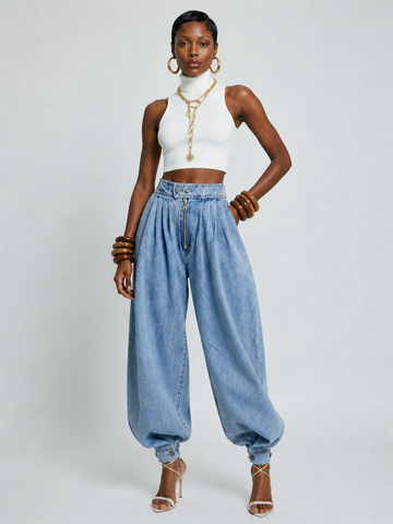 Boundless Pleated Denim Pants