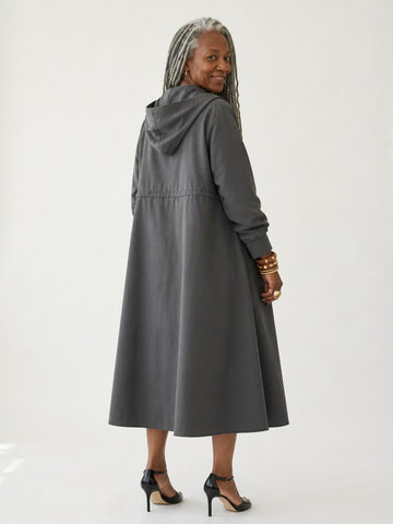 Grounded Hooded Oversized Trench