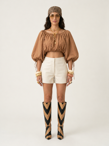 Ethereal Puff Sleeve Crop Top