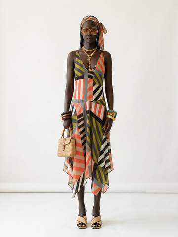 Wild Heart Patchwork Asymmetrical Maxi Dress