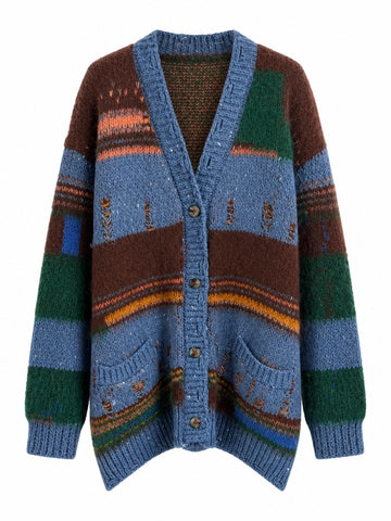 Wanderlust Patchwork Knit Cardigan
