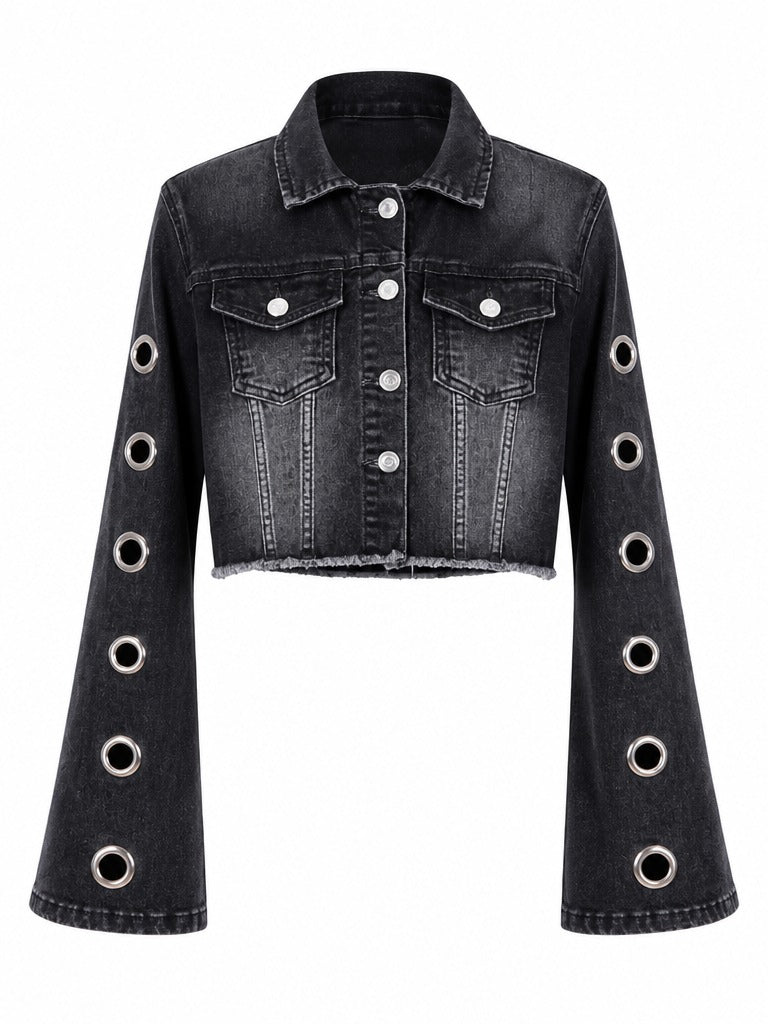 Audacious Eyelet Bell Sleeve Jacket