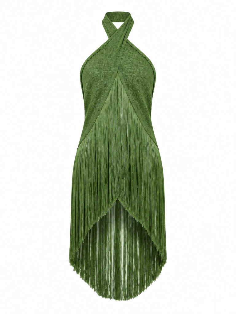 Spirited Halter Fringe Blouse