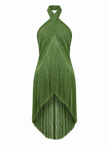 Spirited Halter Fringe Blouse