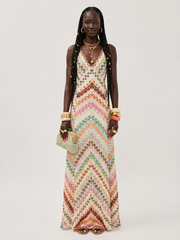 Radiant Striped Knit Maxi Dress