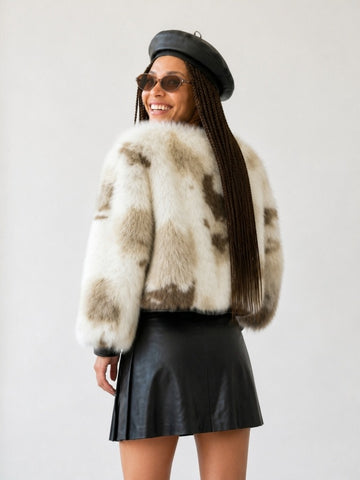 Fierce Faux Fur Cropped Jacket