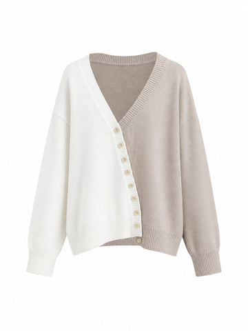 Chosen Color-Block Knit Cardigan