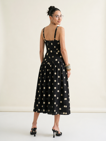 Confident Polka Dot Midi Dress