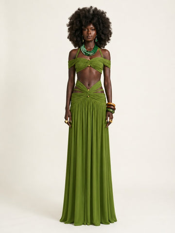 Audacious Halter Cutout Two-Piece Set