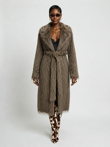 Confident Faux Fur Shaggy Coat