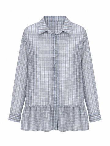 Wanderlust Plaid Ruffled Blouse