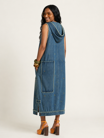 Wild Heart Embroidered Denim Dress