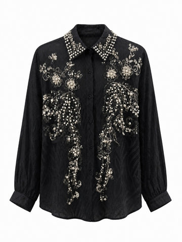 Radiant Pearl Embroidered Blouse