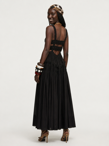 Sovereign Shirred Pleated Maxi Dress