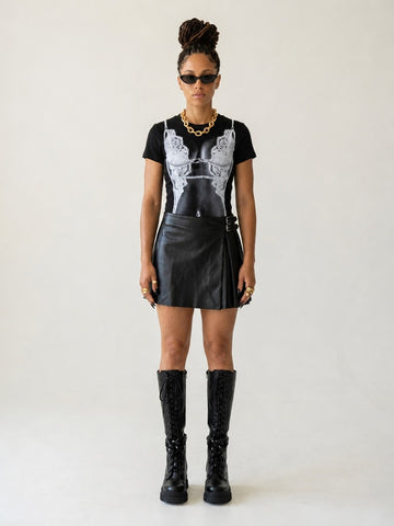 Audacious Printed Lace Crop Top