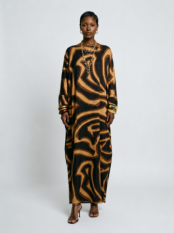 Limitless Geometric Satin Kaftan